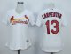 women mlb st. louis cardinals #13 matt carpenter white majestic cool base jerseys