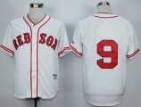men's mlb boston red sox #9 ted williams white mitchell and ness 1939 throwback stitched baseball jersey