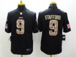 nike nfl detroit lions #9 stafford black salute to service jerse