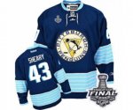 Men's Reebok Pittsburgh Penguins #43 Conor Sheary Authentic Navy Blue Third Vintage 2017 Stanley Cup Final NHL Jersey