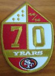 San Francisco 49ers 70th anniversary patch free sewn on Jerseys if you need