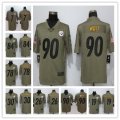 Football Pittsburgh Steelers All Players Option Olive 2017 Salute to Service Limited Jersey