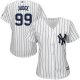 Women MLB New York Yankees #99 Aaron Judge Majestic Home White Cool Base Jerseys