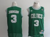 nba boston celtics #3 johnson green jerseys [fans edition]