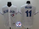 mlb toronto blue jays #11 kevin pillar majestic white flexbase authentic collection jerseys with 40th anniversary patch