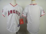 youth mlb los angeles angels blank white jerseys