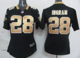 nike women nfl new orleans saints #28 ingram black cheap jerseys