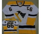 nhl pittsburgh penguins #66 lemieux white-yellow [patch C]