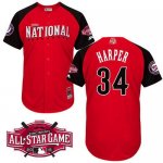 Nationals #34 Bryce Harper Red 2015 All-Star National League Sti