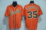 Men's mlb san francisco giants #35 brandon crawford majestic orange cool base jerseys