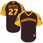 youth majestic chicago cubs #27 addison russell authentic brown 2016 all star national league bp cool base mlb jerseys