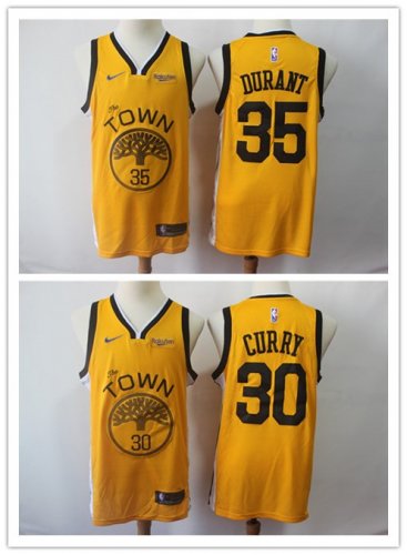 Basketball Golden State Warriors #30 Stephen Curry #35 Kevin Durant Swingman Earned Edition Jersey