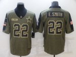 Mens Football Dallas Cowboys #22 Emmitt Smith Olive 2021 Salute To Service Limited Jersey