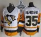 Men Pittsburgh Penguins #35 Tom Barrasso White Black CCM Throwback 2017 Stanley Cup Finals Champions Stitched NHL Jersey