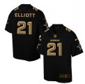 Men's Nike Dallas Cowboys #21 Ezekiel Elliott Black Pro Line Gold Collection Limited NFL Jerseys