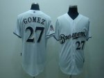 Baseball Jerseys milwaukee brewers #27 gomez white(40th patch co