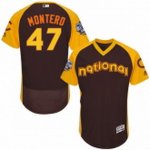 men's majestic chicago cubs #47 miguel montero brown 2016 all star national league bp authentic collection flex base mlb jerseys