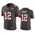 Football Tampa Bay Buccaneers #12 Tom Brady Pewter Super Bowl LV Vapor Limited Jersey