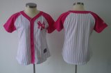 women mlb new york yankees blank white and pink cheap jerseys(20