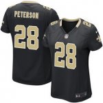 Women NFL New Orleans Saints #28 Adrian Peterson Nike Black Game Jersey