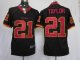 nike nfl washington redskins #21 taylor black jerseys [game]