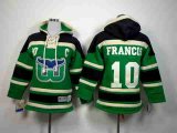 youth nhl hartford whalers #10 francis black-green [pullover hoo