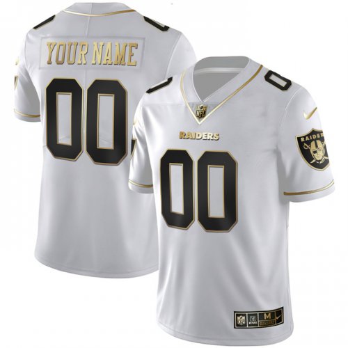 Football Las Vegas Raiders White Gold Shadow Vapor Limited Stitched Jerseys