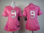 nike women nfl new orleans saints #9 brees pink [nike love]
