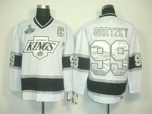 nhl los angeles kings #99 gretzky full white jerseys [2012 stanl