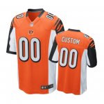 Cincinnati Bengals #00 Custom Orange Nike Game Jersey - Men's