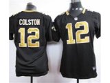 nike women nfl new orleans saints #12 colston black jerseys