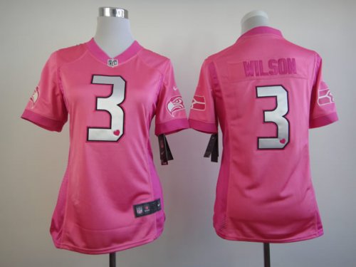 nike women nfl seattle seahawks #3 wilson pink [nike love]