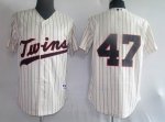 Baseball Jerseys minnesota twins #47 liriano cream