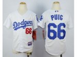 Youth mlb Los Angeles Dodgers #66 Yasiel Puig White jerseys