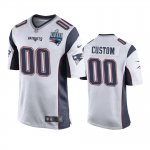 Patriots #00 Custom White Super Bowl LIII Champions Jersey - Men
