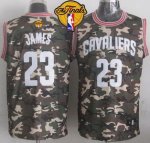 nba cleveland cavaliers #23 lebron james camo stealth collection the finals patch stitched jerseys