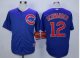 mlb chicago cubs #12 kyle schwarber blue cool base jerseys