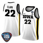 Caitlin Clark 22 Iowa Hawkeyes 2024 Final Four Patch White Basketball Jersey