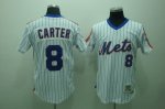 Baseball Jerseys new york mets #8 carter m&n white(blue strip)