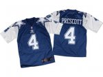 Men's Nike Dallas Cowboys #4 Dak Prescott Navy Blue White Throwback Elite NFL Jerseys