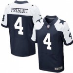 Men's Nike Dallas Cowboys #4 Dak Prescott Navy Blue Thanksgiving Throwback Elite NFL Jerseys