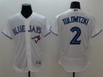 mlb toronto blue jays #2 troy tulowitzki majestic white flexbase authentic collection jerseys