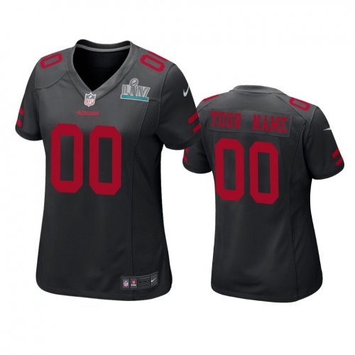 Women\'s San Francisco 49ers Custom Black Super Bowl LIV Game Jersey