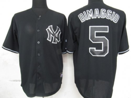 MLB Jerseys New York Yankees #5 Dimaggio Black (Fashion Jersey)