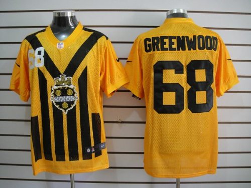 nike nfl pittsburgh steelers #68 greenwood throwback yellow and