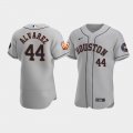 Men's Houston Astros #44 Yordan Alvarez 60th Anniversary Authentic Gray Jersey