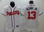 Men's Atlanta Braves #13 Ronald Acuna Jr. New White 2020 Stitched Baseball Jersey