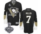 Men's Reebok Pittsburgh Penguins #7 Joe Mullen Authentic Black Home 2017 Stanley Cup Final NHL Jersey