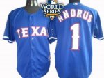 2010 World Series Patch Texas Rangers #1 Elvis Andrus blue