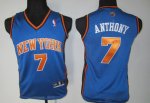 nba youth new york knicks #7 carmelo anthony blue jerseys